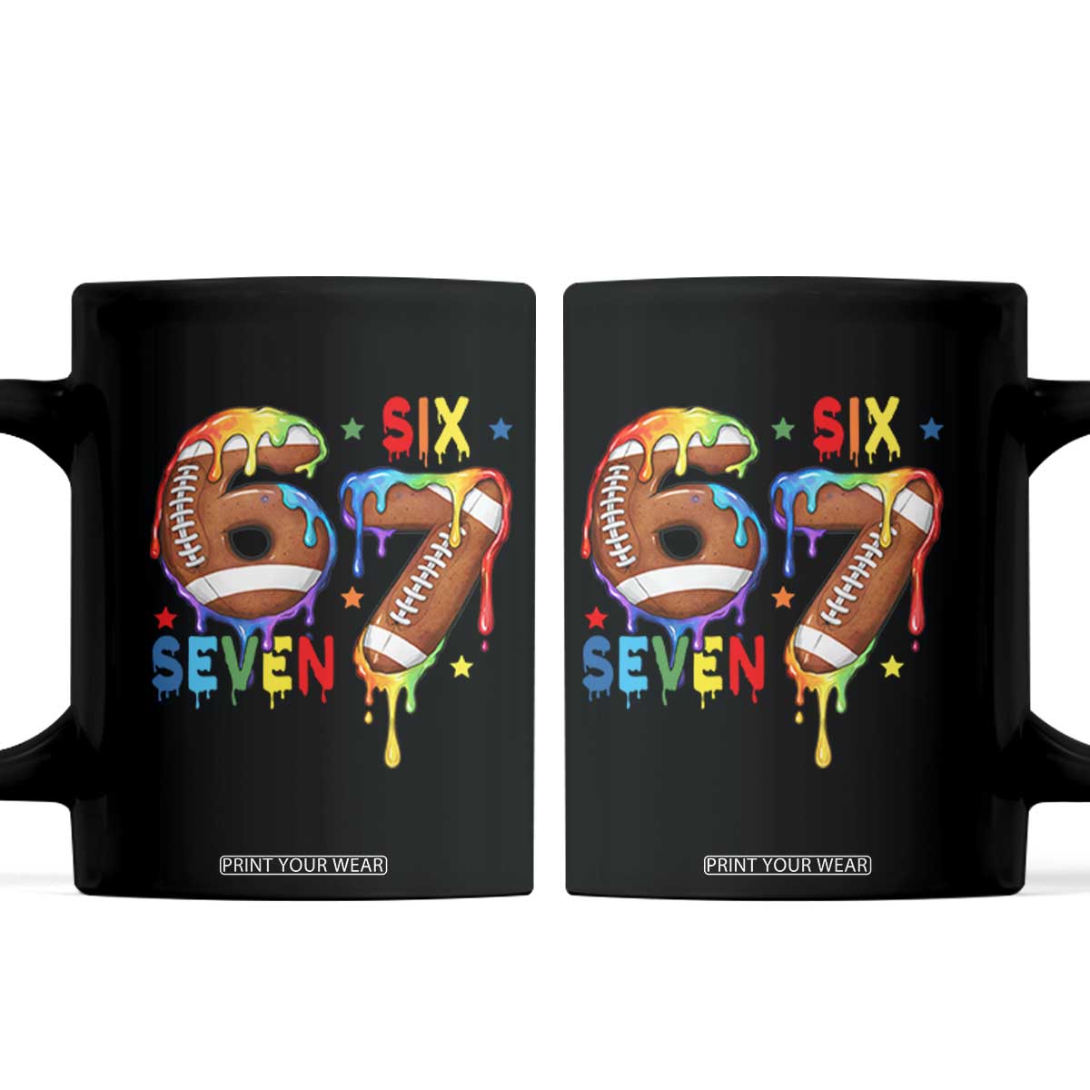 Funny American Football Coffee Mug 67 Viral Gen Alpha Slang Gift TS12 Black Print Your Wear