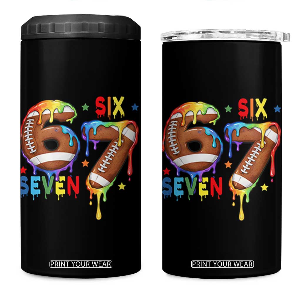 Funny American Football 4 in 1 Can Cooler Tumbler 67 Viral Gen Alpha Slang Gift TS12 One Size: 16 oz Black Print Your Wear