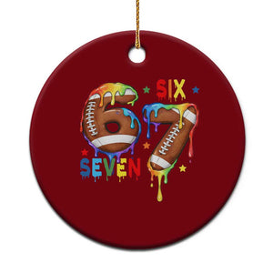 Funny American Football Ceramic Ornament 67 Viral Gen Alpha Slang Gift TS12 1pc Red Print Your Wear