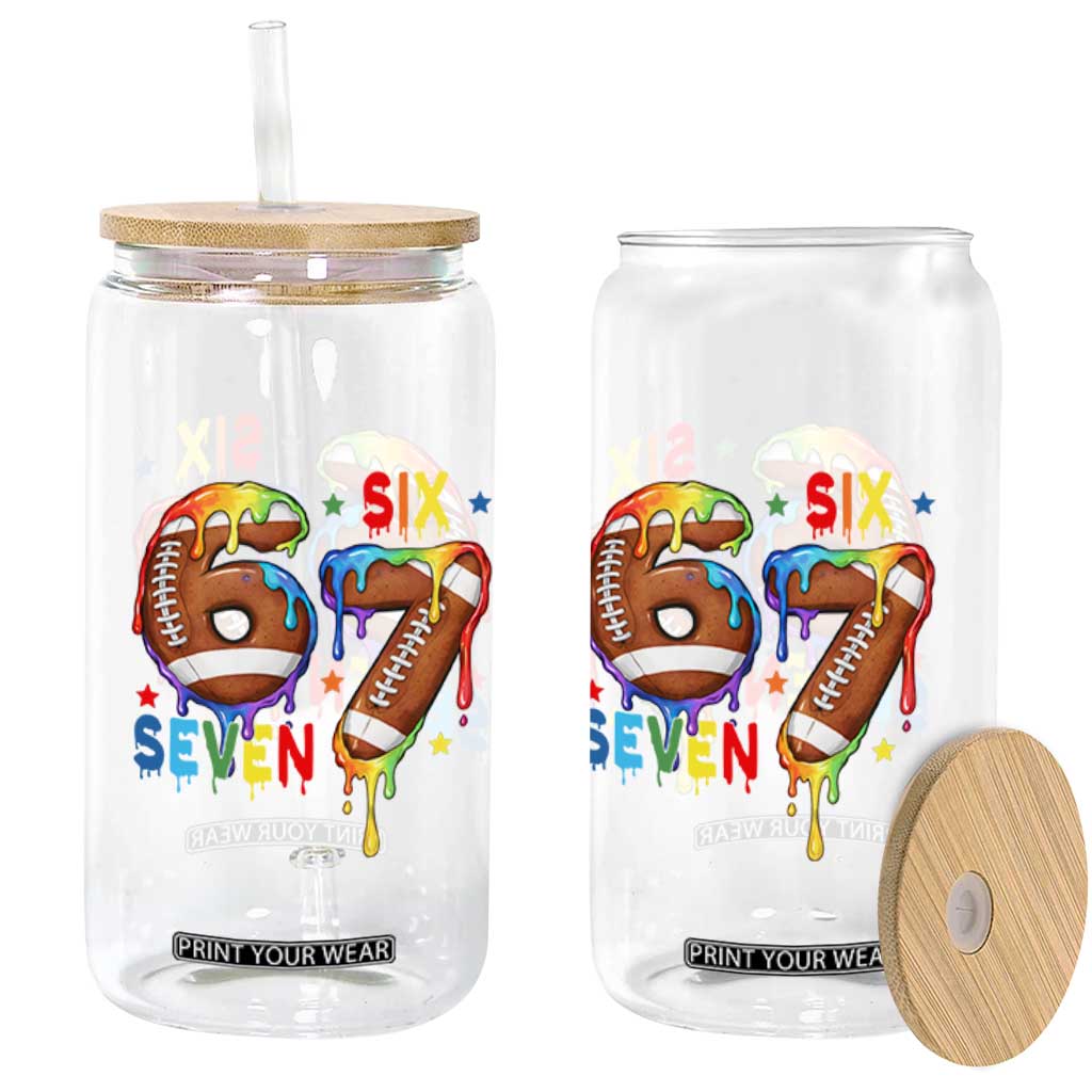 Funny American Football Glass Can 67 Viral Gen Alpha Slang Gift TS12 Print Your Wear