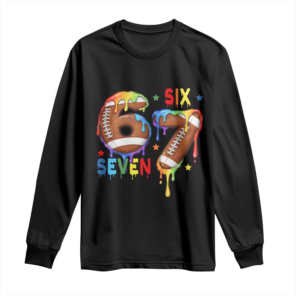 Funny American Football Long Sleeve Shirt 67 Viral Gen Alpha Slang Gift TS12 Black Print Your Wear