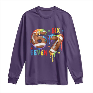 Funny American Football Long Sleeve Shirt 67 Viral Gen Alpha Slang Gift TS12 Purple Print Your Wear