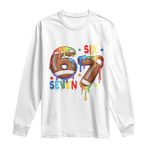 Funny American Football Long Sleeve Shirt 67 Viral Gen Alpha Slang Gift TS12 White Print Your Wear