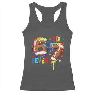 Funny American Football Racerback Tank Top 67 Viral Gen Alpha Slang Gift TS12 Dark Heather Print Your Wear