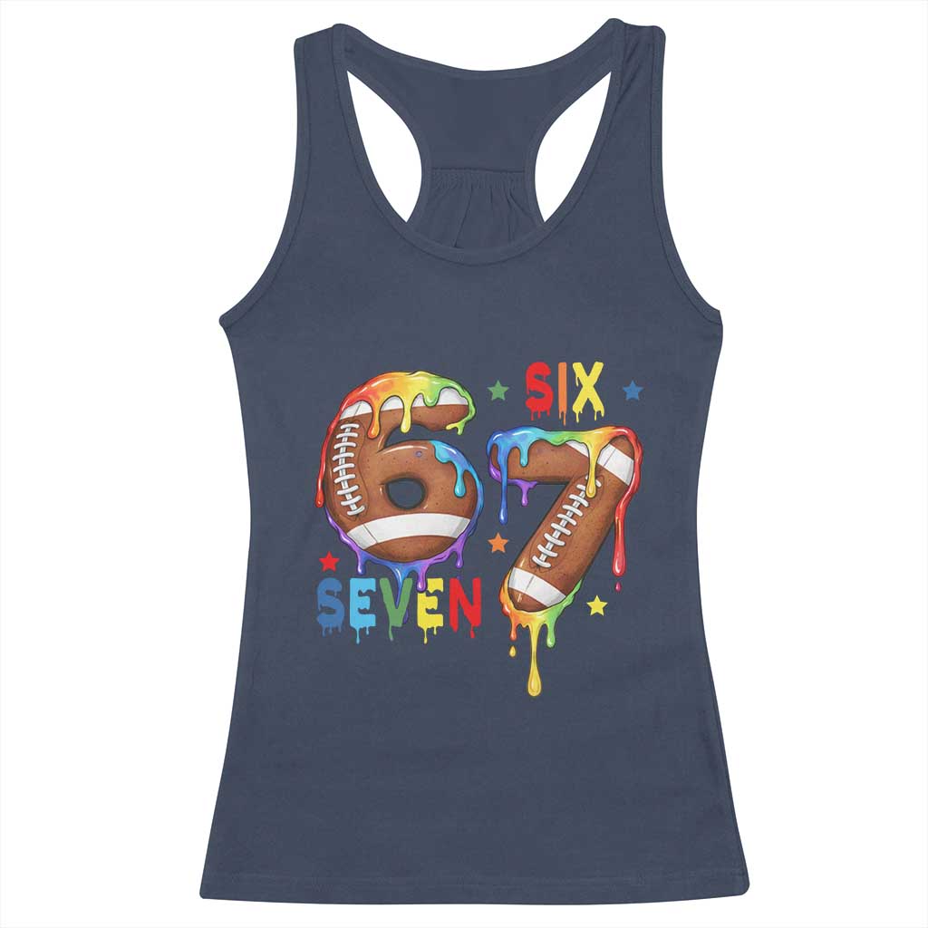 Funny American Football Racerback Tank Top 67 Viral Gen Alpha Slang Gift TS12 Navy Print Your Wear