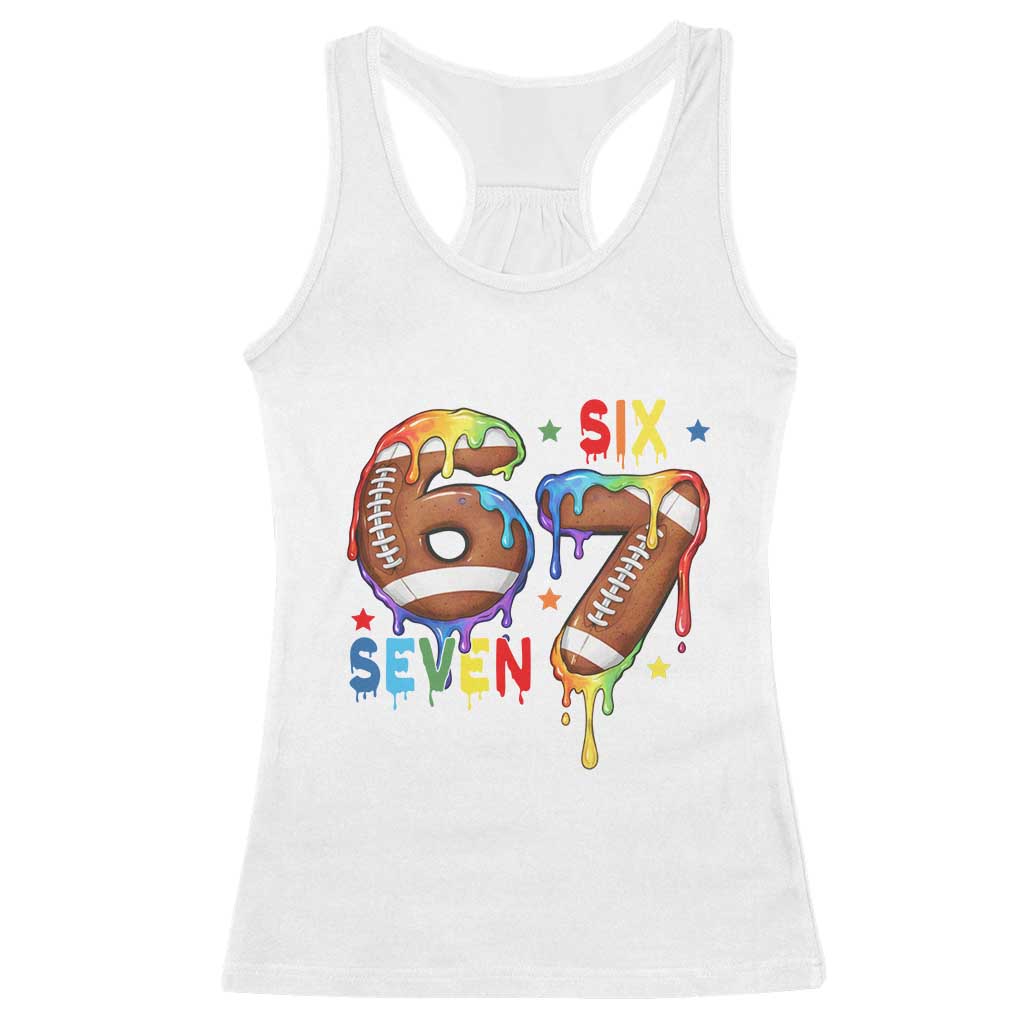 Funny American Football Racerback Tank Top 67 Viral Gen Alpha Slang Gift TS12 White Print Your Wear