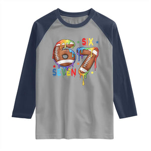 Funny American Football Raglan Shirt 67 Viral Gen Alpha Slang Gift TS12 Sport Gray Navy Print Your Wear