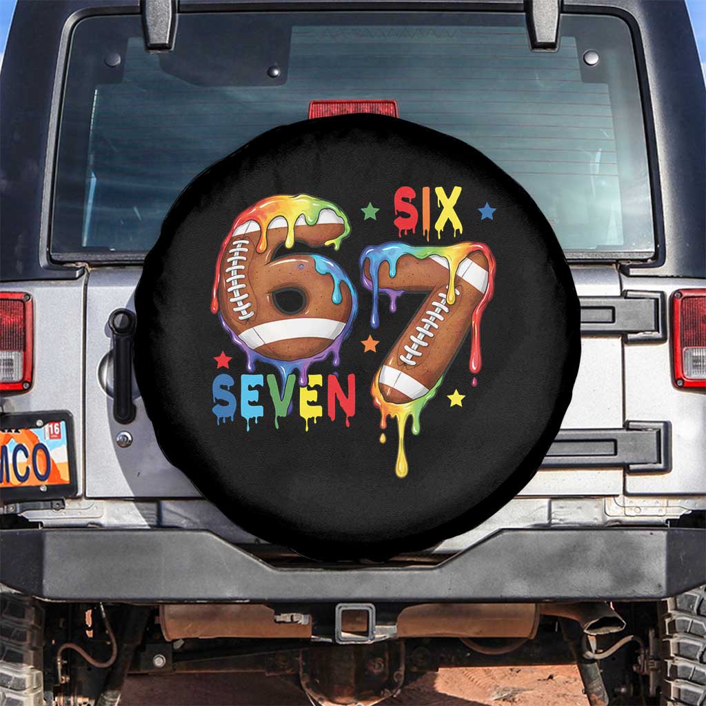Funny American Football Spare Tire Cover 67 Viral Gen Alpha Slang Gift TS12 No hole Black Print Your Wear
