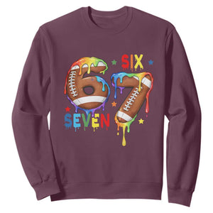 Funny American Football Sweatshirt 67 Viral Gen Alpha Slang Gift TS12 Maroon Print Your Wear