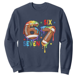 Funny American Football Sweatshirt 67 Viral Gen Alpha Slang Gift TS12 Navy Print Your Wear