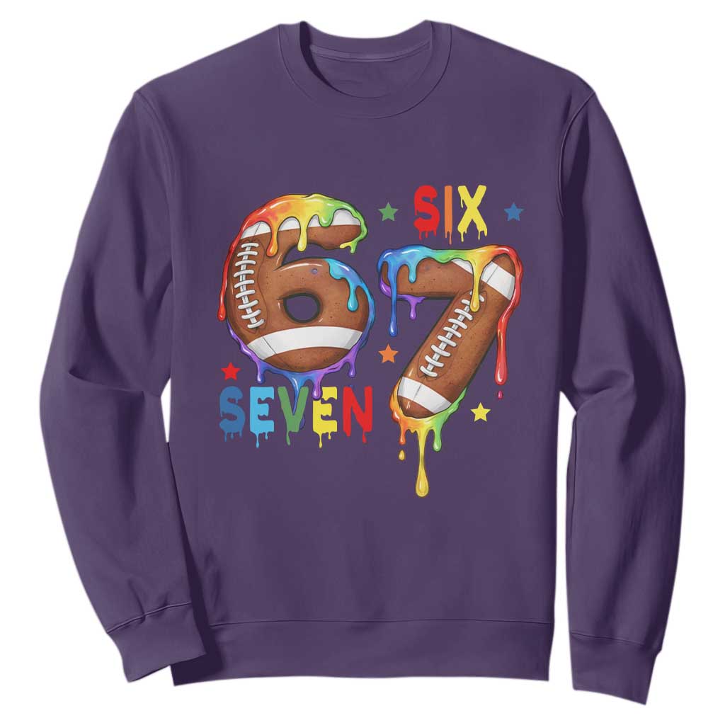 Funny American Football Sweatshirt 67 Viral Gen Alpha Slang Gift TS12 Purple Print Your Wear