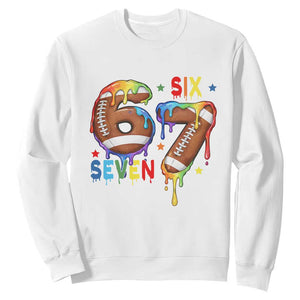 Funny American Football Sweatshirt 67 Viral Gen Alpha Slang Gift TS12 White Print Your Wear