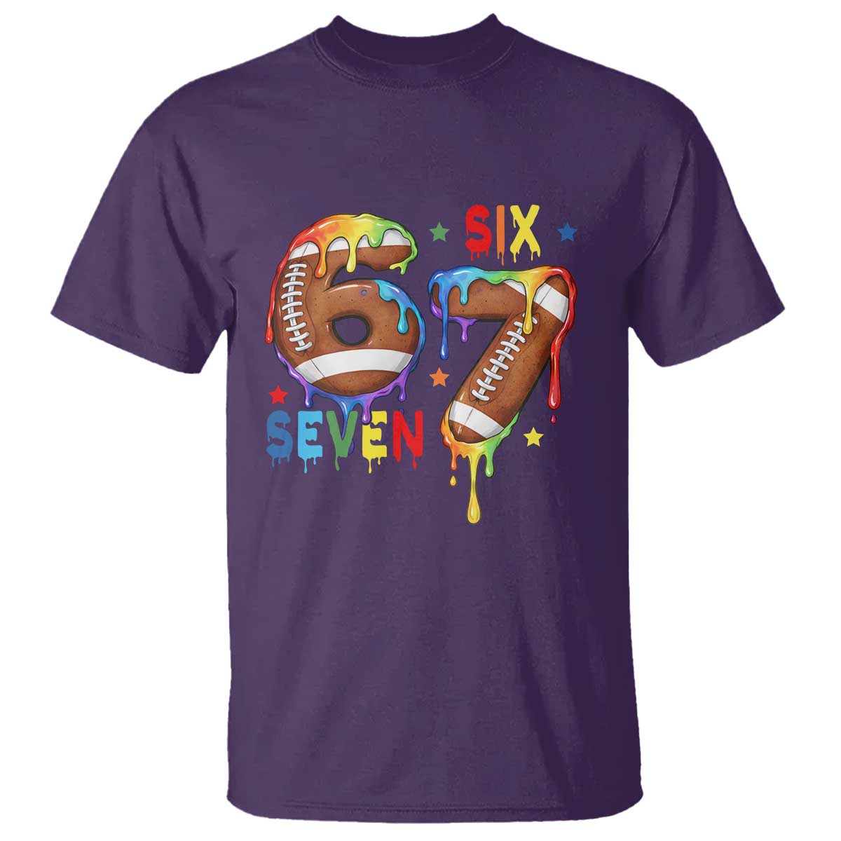 Funny American Football T Shirt 67 Viral Gen Alpha Slang Gift TS12 Purple Print Your Wear
