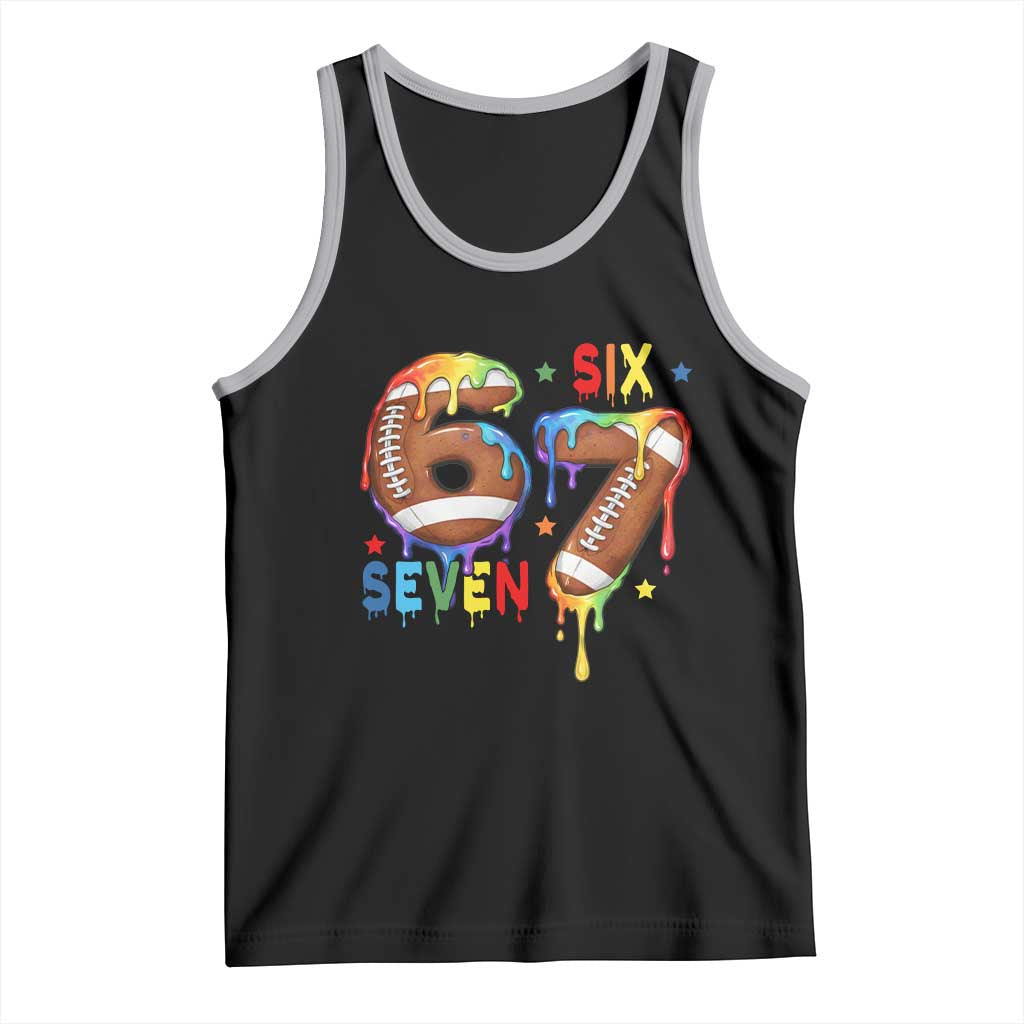Funny American Football Tank Top 67 Viral Gen Alpha Slang Gift TS12 Black Athletic Heather Print Your Wear