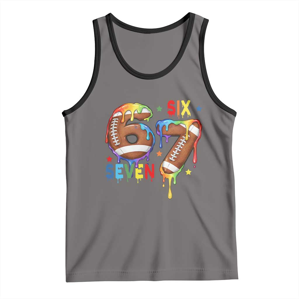 Funny American Football Tank Top 67 Viral Gen Alpha Slang Gift TS12 Deep Heather Black Print Your Wear