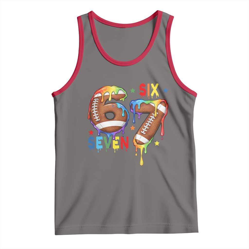 Funny American Football Tank Top 67 Viral Gen Alpha Slang Gift TS12 Deep Heather Red Print Your Wear