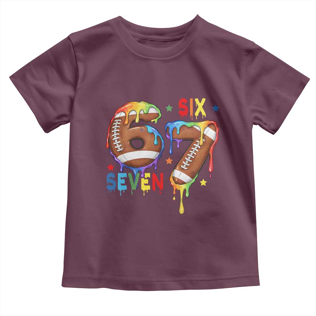 Funny American Football Toddler T Shirt 67 Viral Gen Alpha Slang Gift TS12 Maroon Print Your Wear