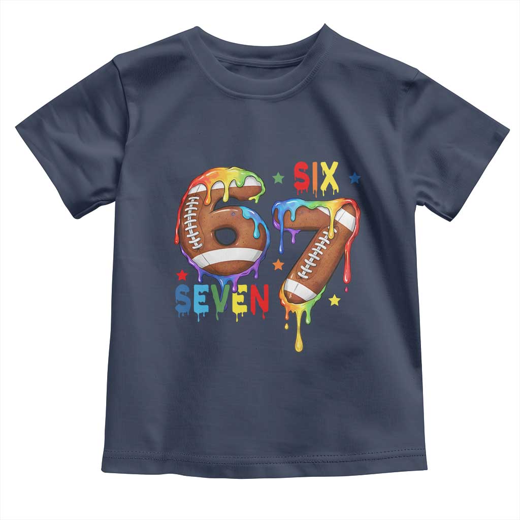 Funny American Football Toddler T Shirt 67 Viral Gen Alpha Slang Gift TS12 Navy Print Your Wear