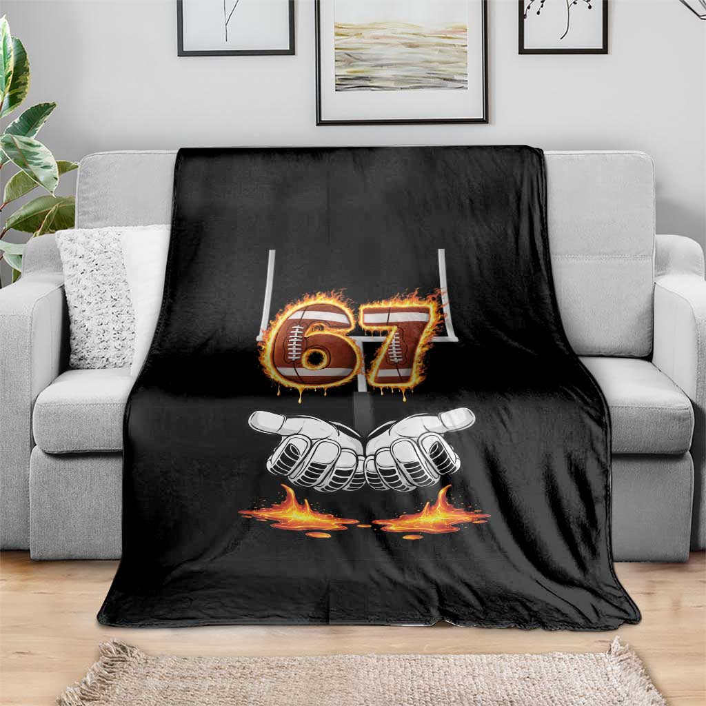 American Football Six Seven Meme Throw Blanket Fire Flame Drip TS12 Print Your Wear