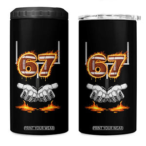 American Football Six Seven Meme 4 in 1 Can Cooler Tumbler Fire Flame Drip TS12 One Size: 16 oz Black Print Your Wear