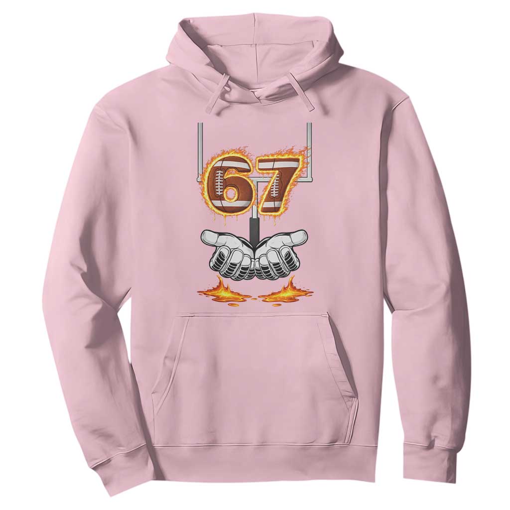 American Football Six Seven Meme Hoodie Fire Flame Drip TS12 Light Pink Print Your Wear