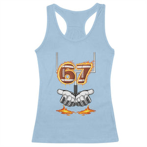 American Football Six Seven Meme Racerback Tank Top Fire Flame Drip TS12 Light Blue Print Your Wear