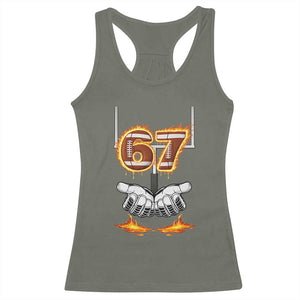 American Football Six Seven Meme Racerback Tank Top Fire Flame Drip TS12 Military Green Print Your Wear