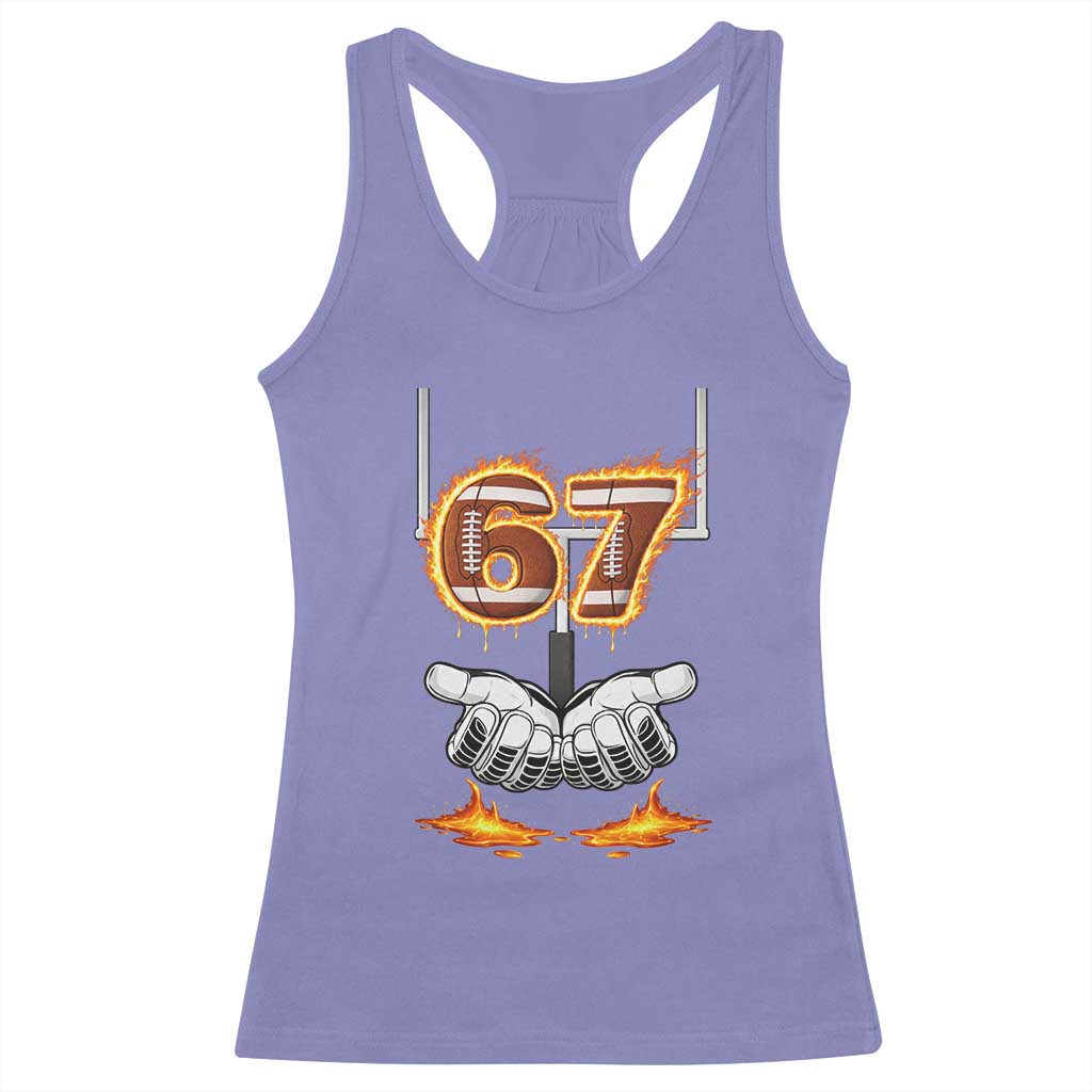 American Football Six Seven Meme Racerback Tank Top Fire Flame Drip TS12 Violet Print Your Wear