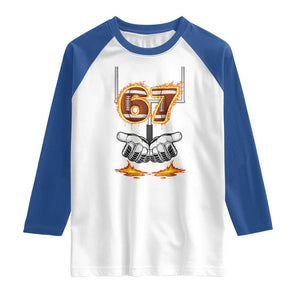 American Football Six Seven Meme Raglan Shirt Fire Flame Drip TS12 White Royal Print Your Wear