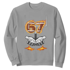 American Football Six Seven Meme Sweatshirt Fire Flame Drip TS12 Sport Gray Print Your Wear