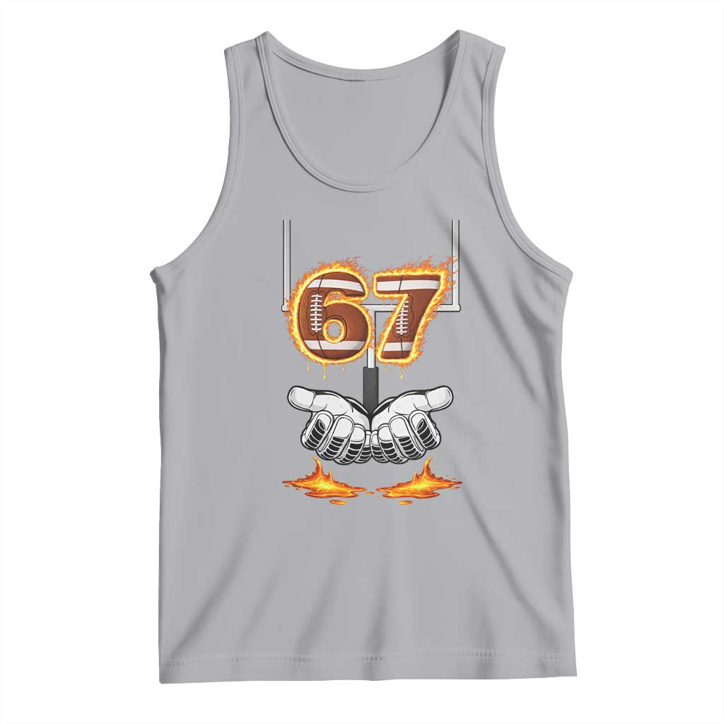 American Football Six Seven Meme Tank Top Fire Flame Drip TS12 Athletic Heather Print Your Wear