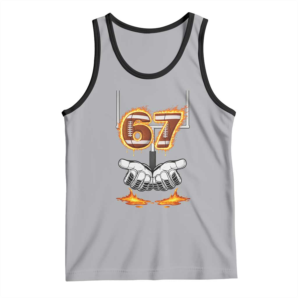 American Football Six Seven Meme Tank Top Fire Flame Drip TS12 Athletic Heather Black Print Your Wear
