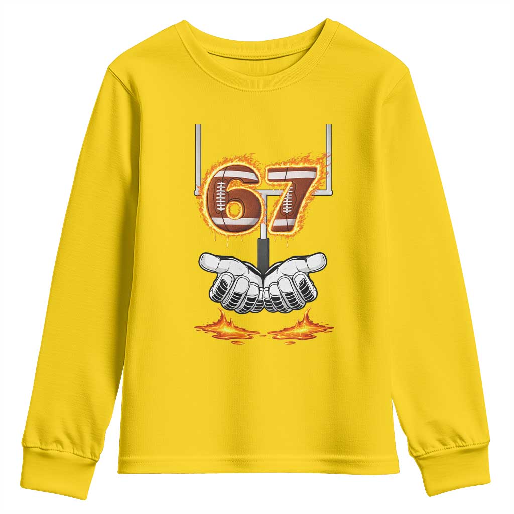 American Football Six Seven Meme Youth Sweatshirt Fire Flame Drip TS12 Daisy Print Your Wear