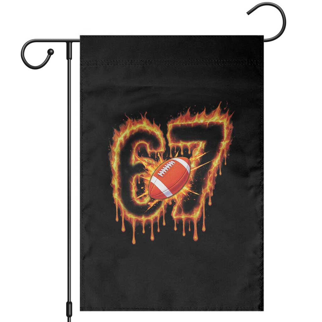 Funny American Football Six Seven Garden Flag Fire Drip 67 Meme TS12 White Print Your Wear