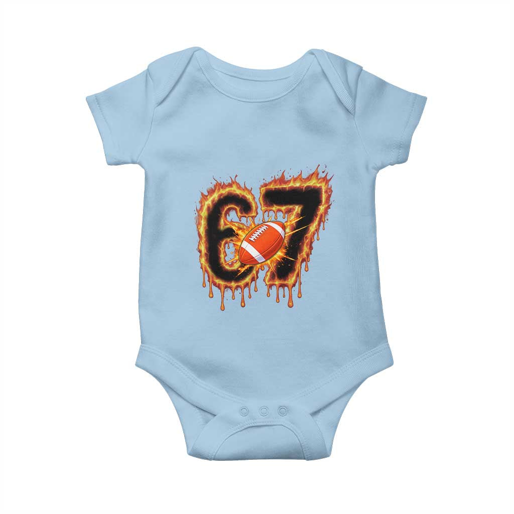 Funny American Football Six Seven Baby Onesie Fire Drip 67 Meme TS12 Light Blue Print Your Wear