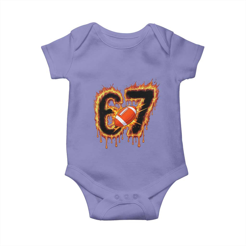 Funny American Football Six Seven Baby Onesie Fire Drip 67 Meme TS12 Violet Print Your Wear