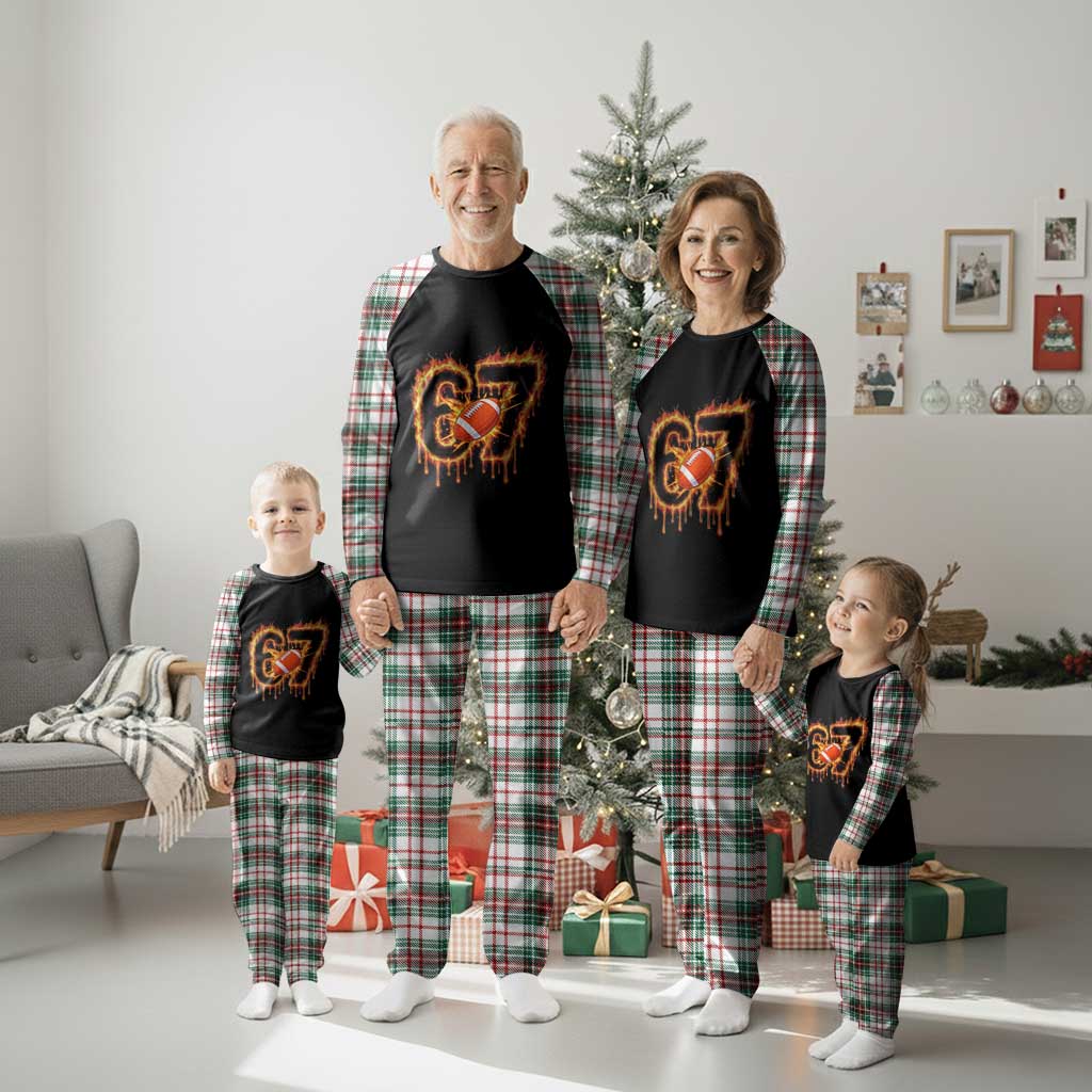 Funny American Football Six Seven Plaid Pajama Set Fire Drip 67 Meme TS12 Christmas Plaid Print Your Wear