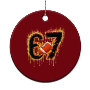 Funny American Football Six Seven Ceramic Ornament Fire Drip 67 Meme TS12 1pc Red Print Your Wear