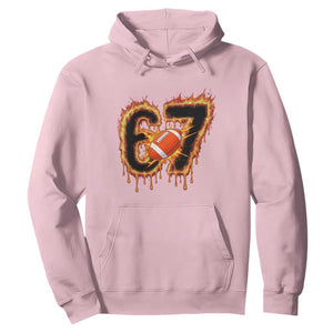 Funny American Football Six Seven Hoodie Fire Drip 67 Meme TS12 Light Pink Print Your Wear