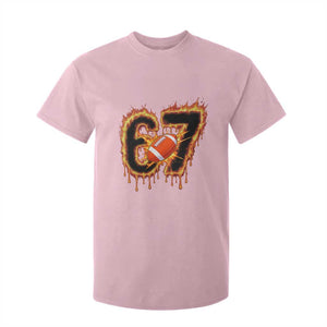 Funny American Football Six Seven T Shirt For Kid Fire Drip 67 Meme TS12 Light Pink Print Your Wear