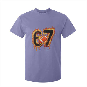 Funny American Football Six Seven T Shirt For Kid Fire Drip 67 Meme TS12 Violet Print Your Wear