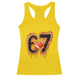 Funny American Football Six Seven Racerback Tank Top Fire Drip 67 Meme TS12 Daisy Print Your Wear