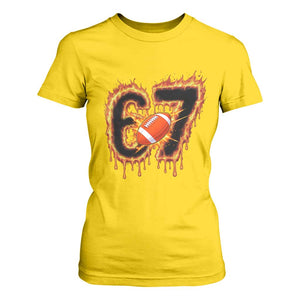 Funny American Football Six Seven T Shirt For Women Fire Drip 67 Meme TS12 Daisy Print Your Wear