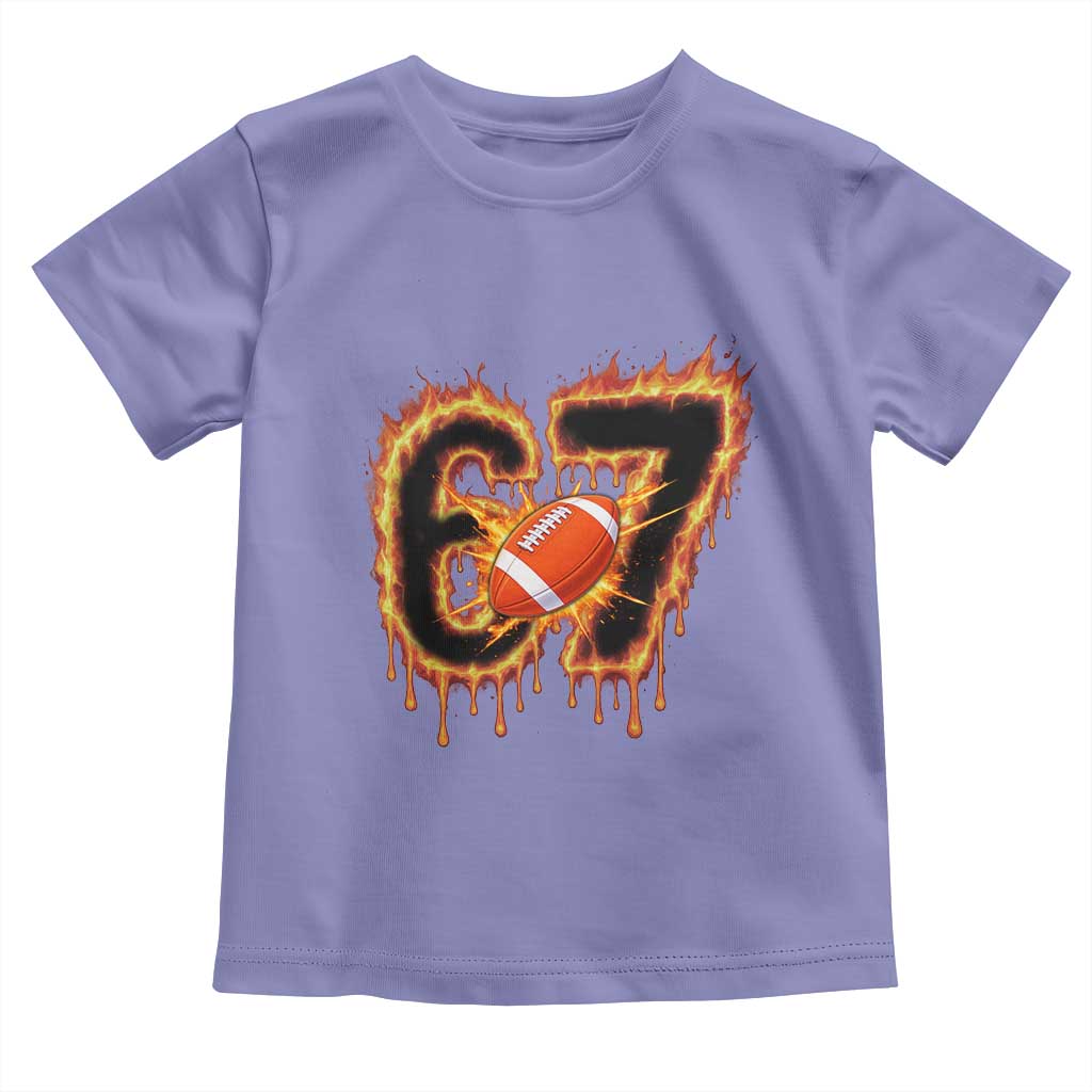Funny American Football Six Seven Toddler T Shirt Fire Drip 67 Meme TS12 Violet Print Your Wear