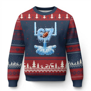 Cool Ice Effect 67 Meme Ugly Christmas Sweater Funny American Football TS12 Navy Red Print Your Wear