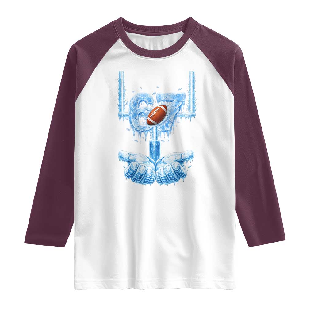 Cool Ice Effect 67 Meme Raglan Shirt Funny American Football TS12 White Maroon Print Your Wear