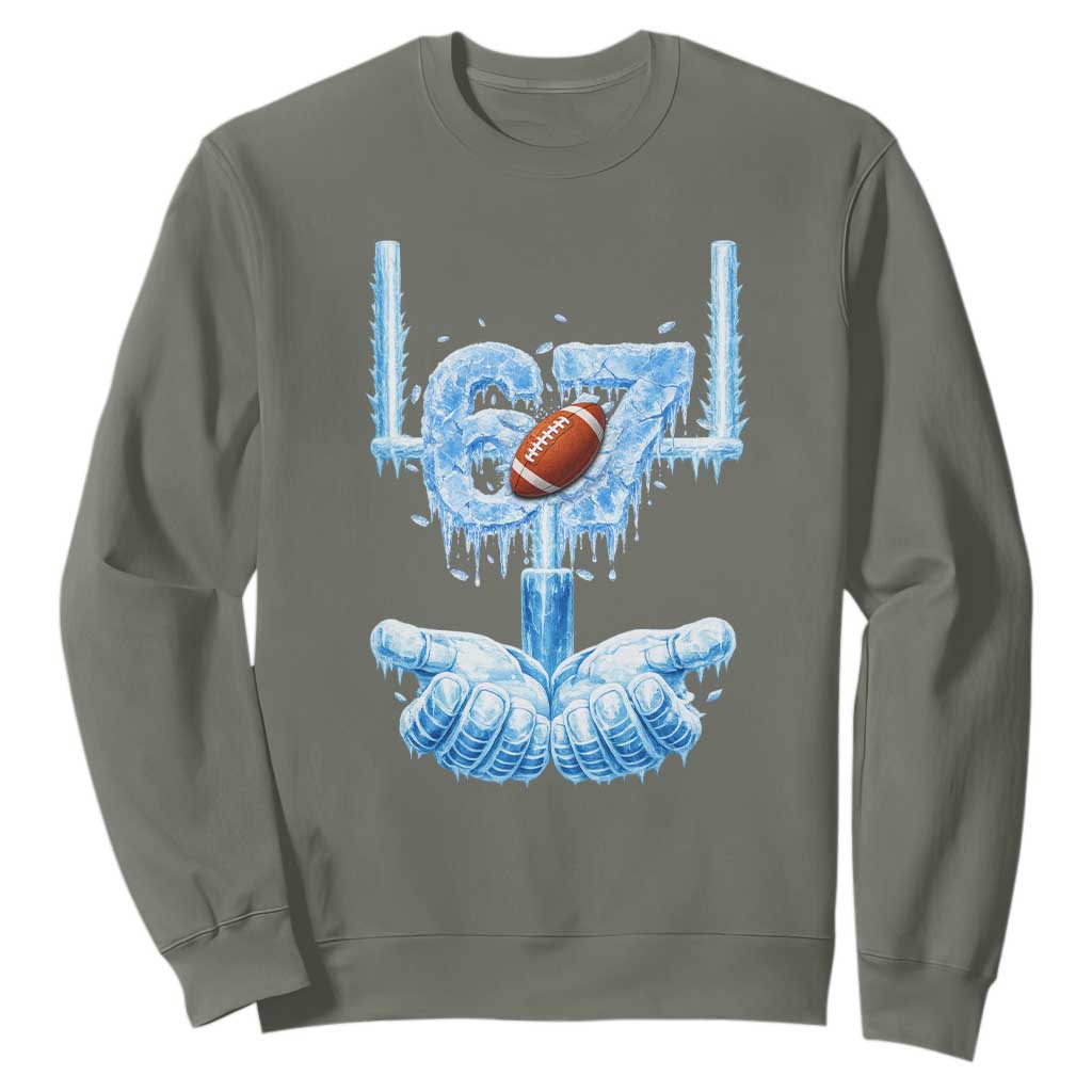Cool Ice Effect 67 Meme Sweatshirt Funny American Football TS12 Military Green Print Your Wear