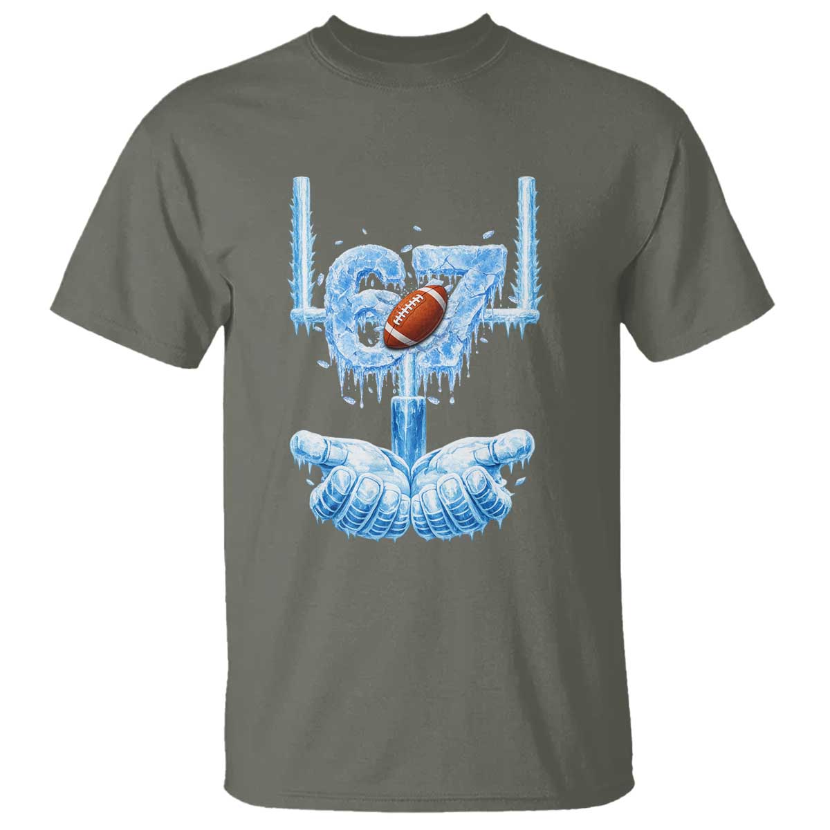 Cool Ice Effect 67 Meme T Shirt Funny American Football TS12 Military Green Print Your Wear