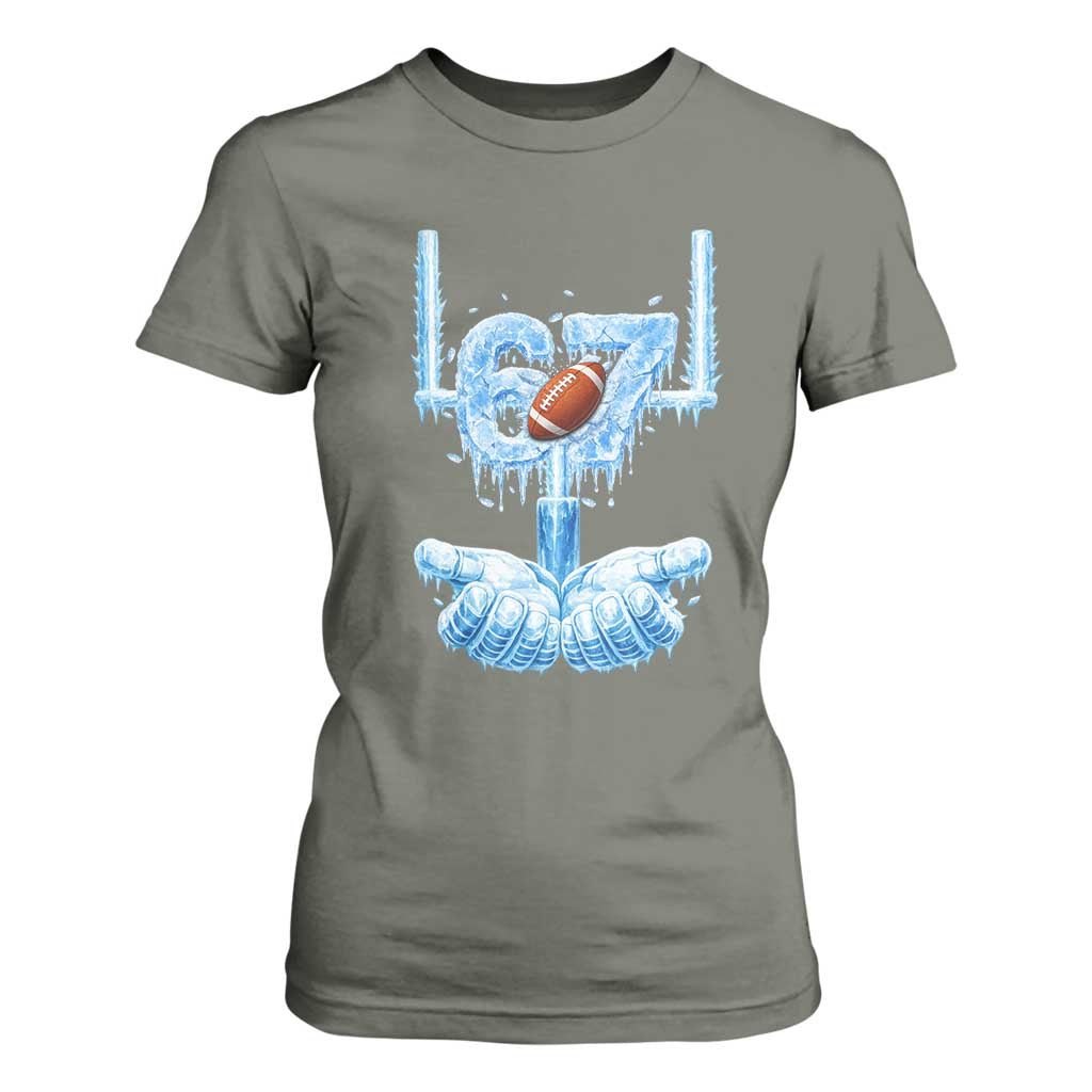 Cool Ice Effect 67 Meme T Shirt For Women Funny American Football TS12 Military Green Print Your Wear