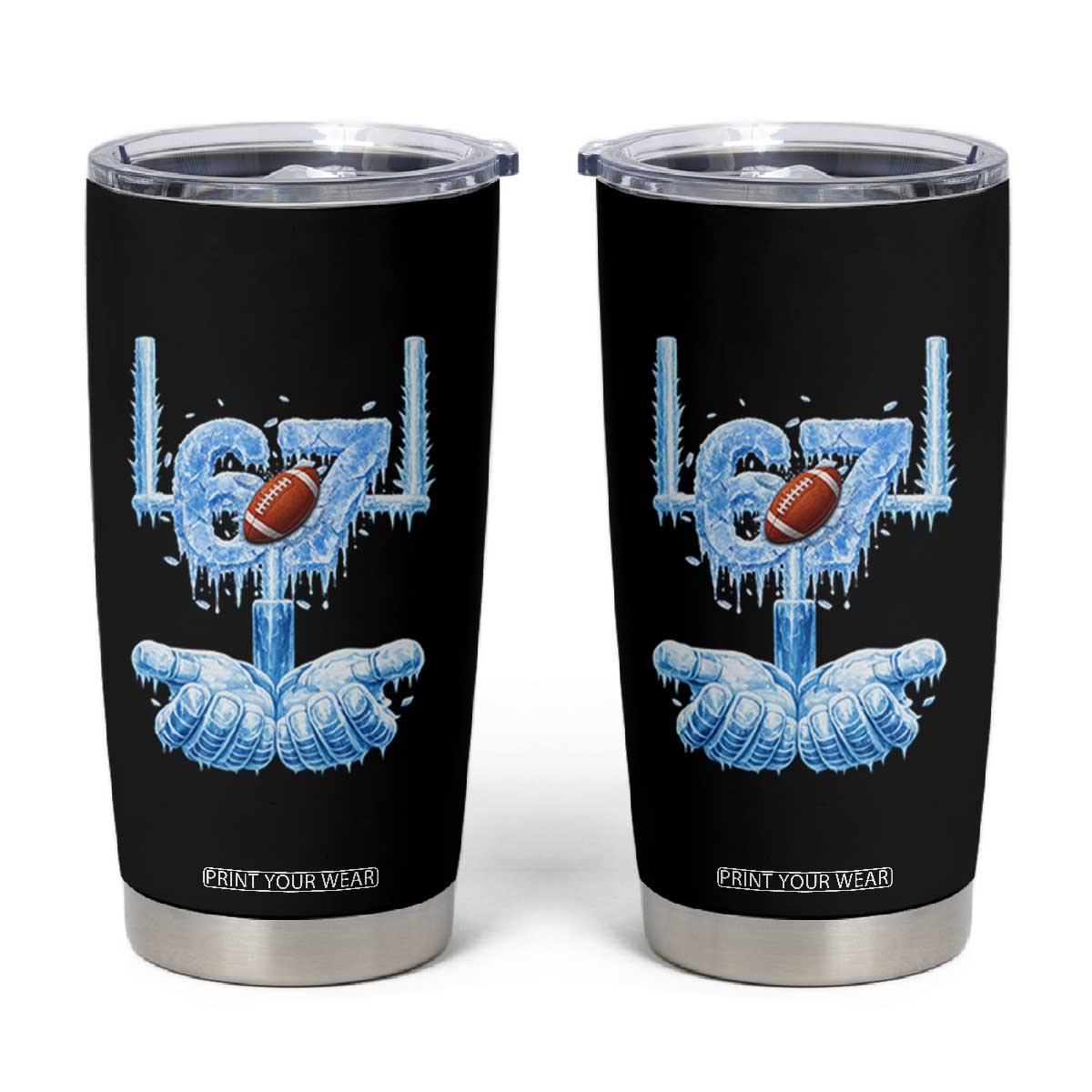 Cool Ice Effect 67 Meme Tumbler Cup Funny American Football TS12 Black Print Your Wear